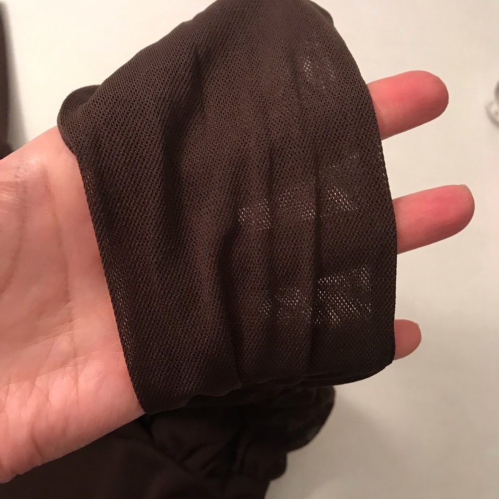 Vintage 90s Y2K brown nylon mesh  Slip dress - Picture 7 of 13